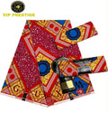 VIP Prestige Holland Wax – Red Blue Gold Geometric Block