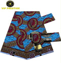 VIP Prestige Holland Wax – Sky Blue Burgundy Paisley Wave