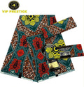 VIP Prestige Holland Wax – Teal Red Yellow Floral Medallion