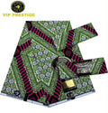 VIP Prestige Holland Wax – Green Magenta Zigzag Floral